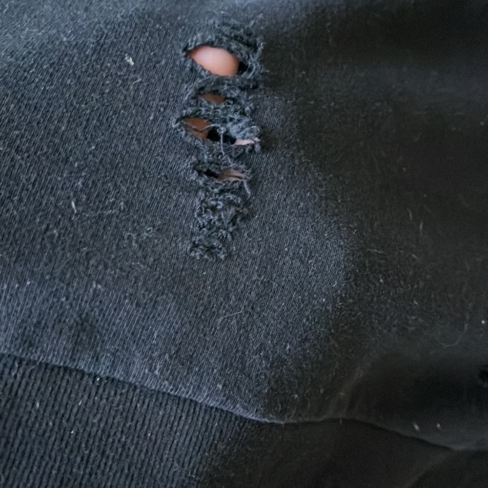 Top shop Black Distressed Hoodie - Picture 2 of 5